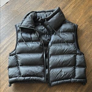 Zara Cropped Black Quilted Vest